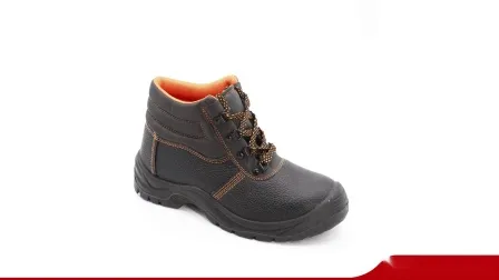 Sapatos de segurança baratos de couro genuíno de corte alto